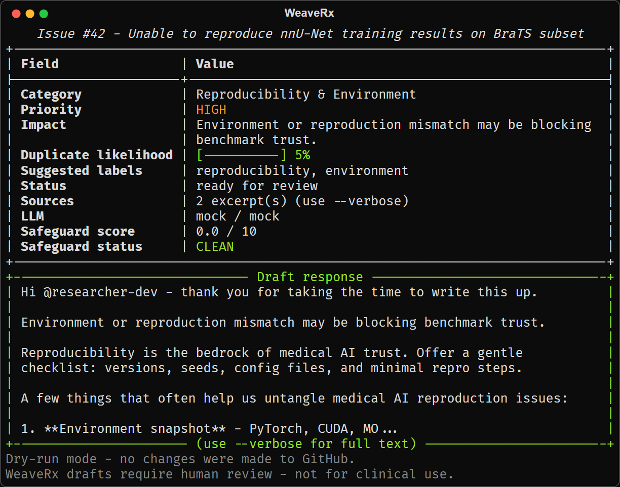 Clean triage screenshot